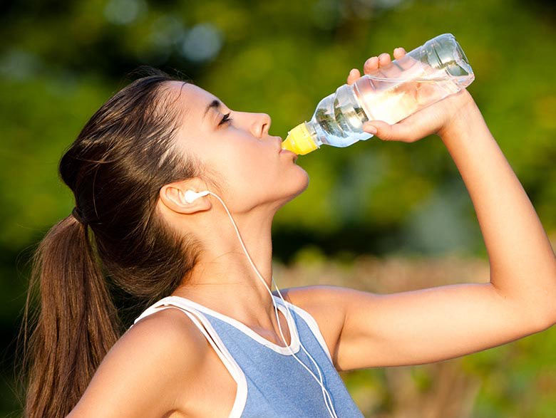 Woman drinking water